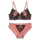 Push Up Bra and Panty Suit Embroidery