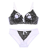 Push Up Bra and Panty Suit Embroidery