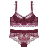 Suit Hollow Embroidery  Transparent Underwear