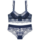 Suit Hollow Embroidery  Transparent Underwear