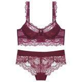 Suit Hollow Embroidery  Transparent Underwear